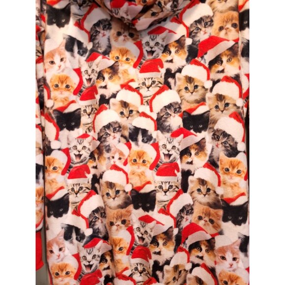 NWT Unisex Meowy Catmus Jumpsuit Loungewear Christmas Santa Cats Pockets M - Picture 6 of 10